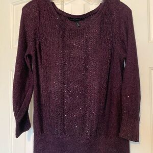 White House Black Market Plum Knit Sweater